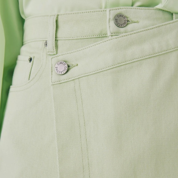 NWT C/MEO COLLECTIVE COMMITTED SKIRT Citron - Picture 3 of 6